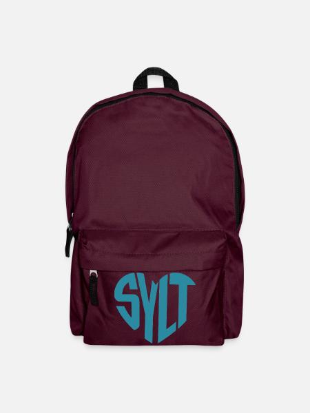 Sylt Küstenlogo Typo - Rucksack - Burgunderrot