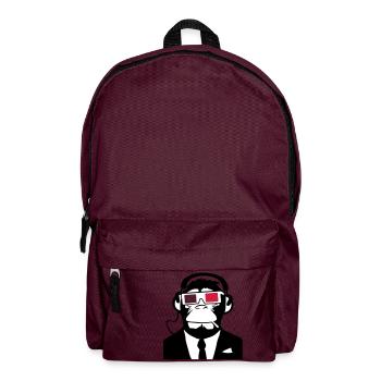 3D Ape Monkey Monkey Electroclub Headphones - Backpack - burgundy - Front