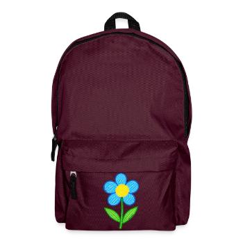Niedliche Blume – Handgezeichnetes Blumendesign - Rucksack - Burgunderrot - Vorne