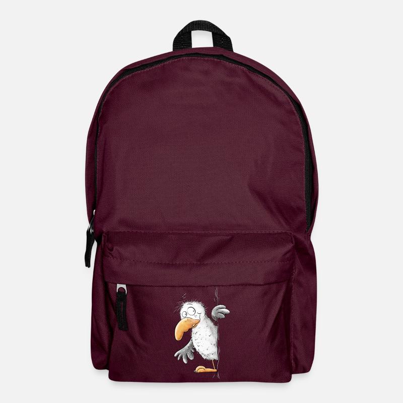 Drollige Möwe Tiermotiv - Rucksack - Burgunderrot