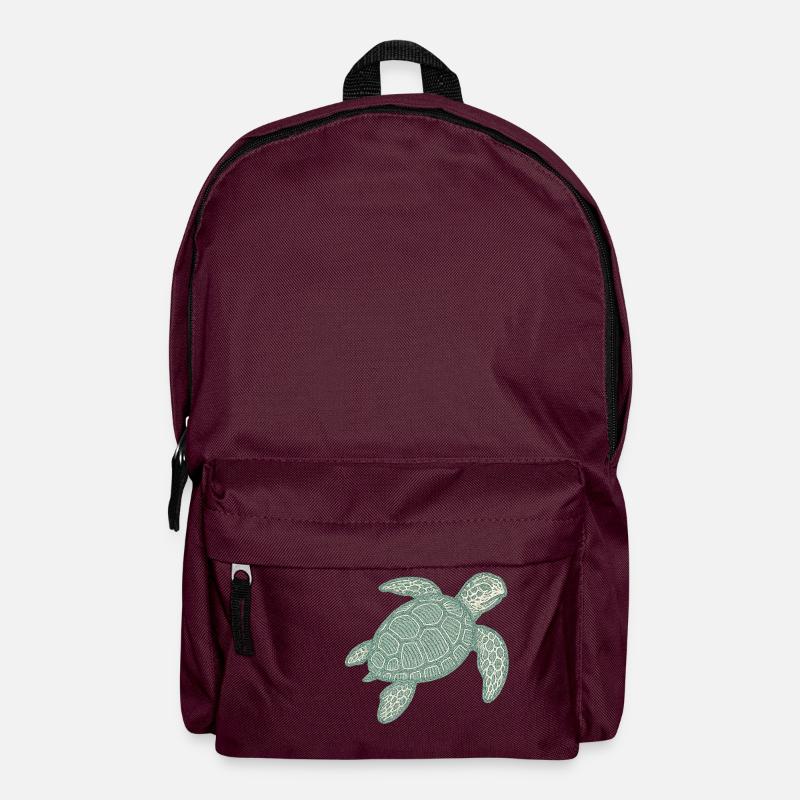 Stick-Schildkröte - Rucksack - Burgunderrot