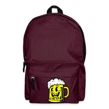 Bier Lustig Comic - Rucksack - Burgunderrot - Vorne
