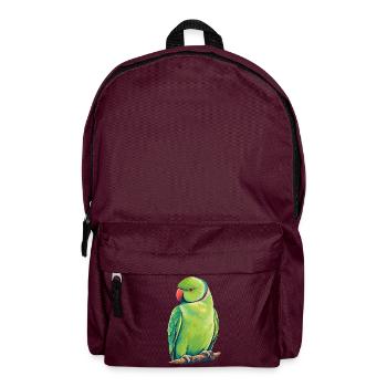 Kölner Halsbandsittich Retro - Rucksack - Burgunderrot - Vorne