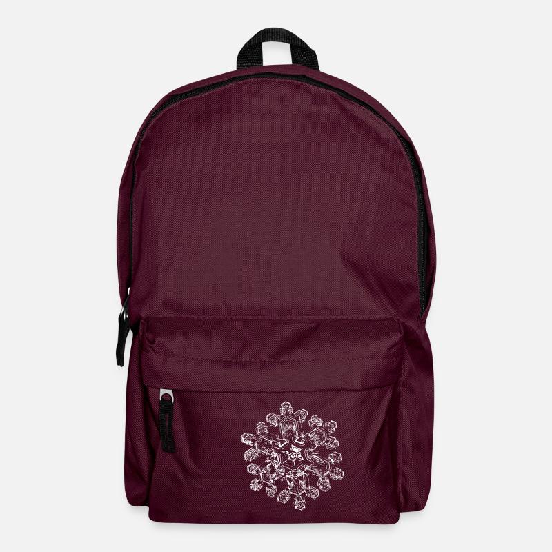 snowflake 9 white - Rucksack - Burgunderrot