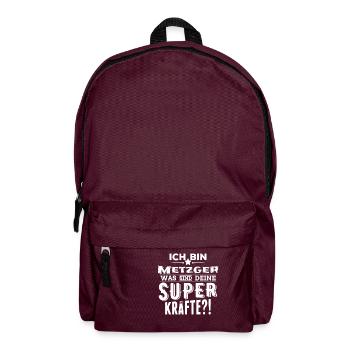 ich bin Metzger - was sind deine Superkräfte - Rucksack - Burgunderrot - Vorne