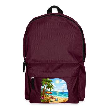 Willkommen am Tropenstrand - Rucksack - Burgunderrot - Vorne