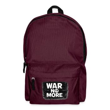 War No More – Sticker Peace & Humanity  - Sac à dos - bordeaux  - Devant