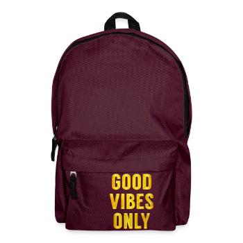 Nur gute Schwingungen. Motivationsgeschenke für Freunde - Rucksack - Burgunderrot - Vorne