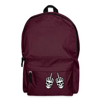 Mittelfinger Skelett Hand - Rucksack - Burgunderrot - Vorne