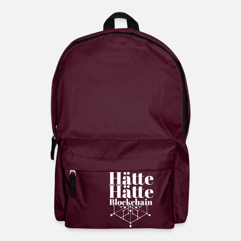 Hätte Hätte Blockchain Kette | Lustiger Spruch - Rucksack - Burgunderrot
