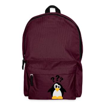 Dummer Pinguin - Rucksack - Burgunderrot - Vorne