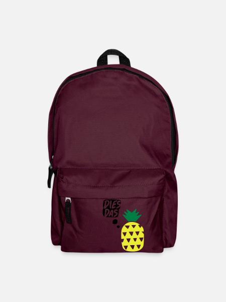 Dies, das, Ananas! Tasse - Rucksack - Burgunderrot
