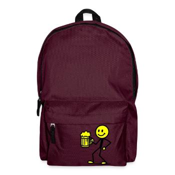 Stick Figure Beer - Backpack - burgundy - Front