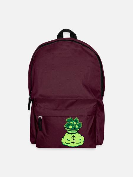 Geld Sack Scheine - Rucksack - Burgunderrot