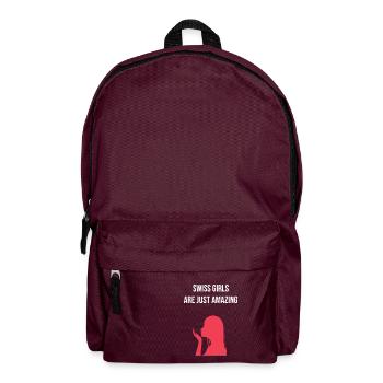 Geschenk für Schweizer Mädchen - Rucksack - Burgunderrot - Vorne