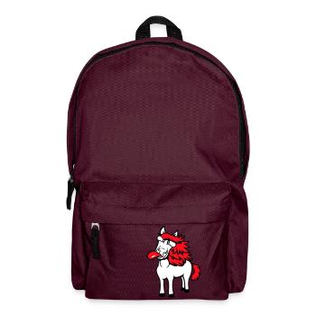 Horse Crazy Tongue Sticking Out Funny Silly - Backpack - burgundy - Front