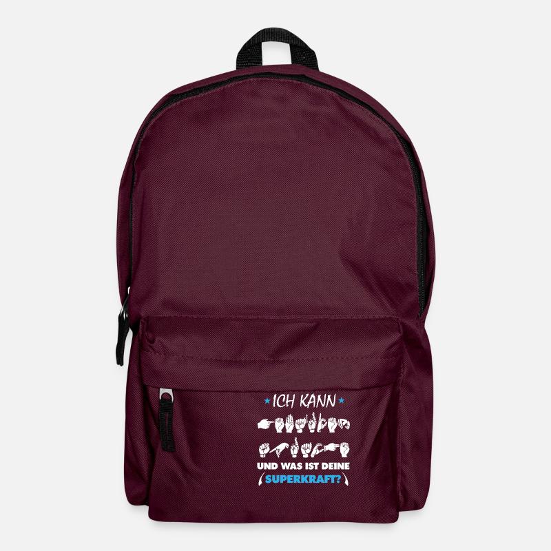 Ich kann Gebärdensprache - Rucksack - Burgunderrot