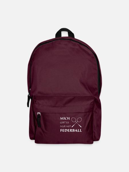 Nur mit Federball - Rucksack - Burgunderrot