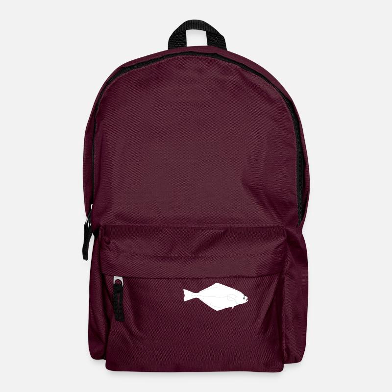 Heilbutt Vollformat weiß - Rucksack - Burgunderrot