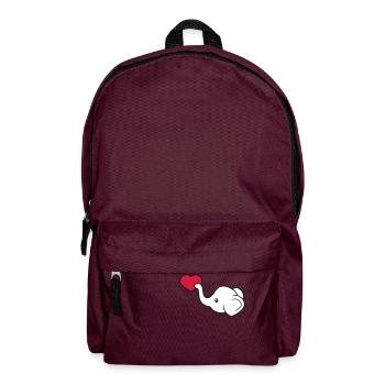 elefant kopf herz liebe schenken verliebt sitzend - Rucksack - Burgunderrot - Vorne
