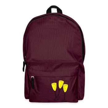 sekt glaeser illustration - Rucksack - Burgunderrot - Vorne