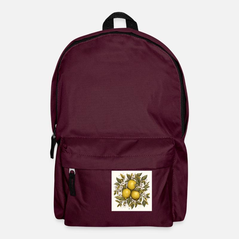 Zitronen - Rucksack - Burgunderrot