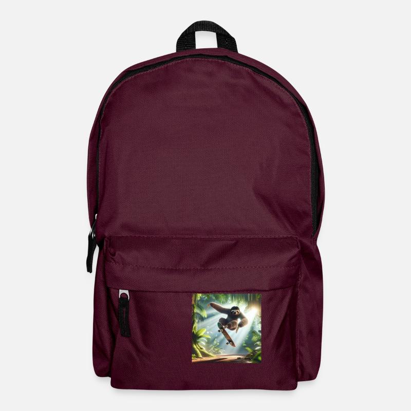 Faultier Wanderer Skateboarder - Rucksack - Burgunderrot