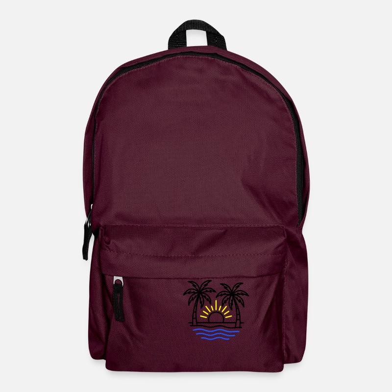 Summer Palm Trees Beach - Backpack - burgundy