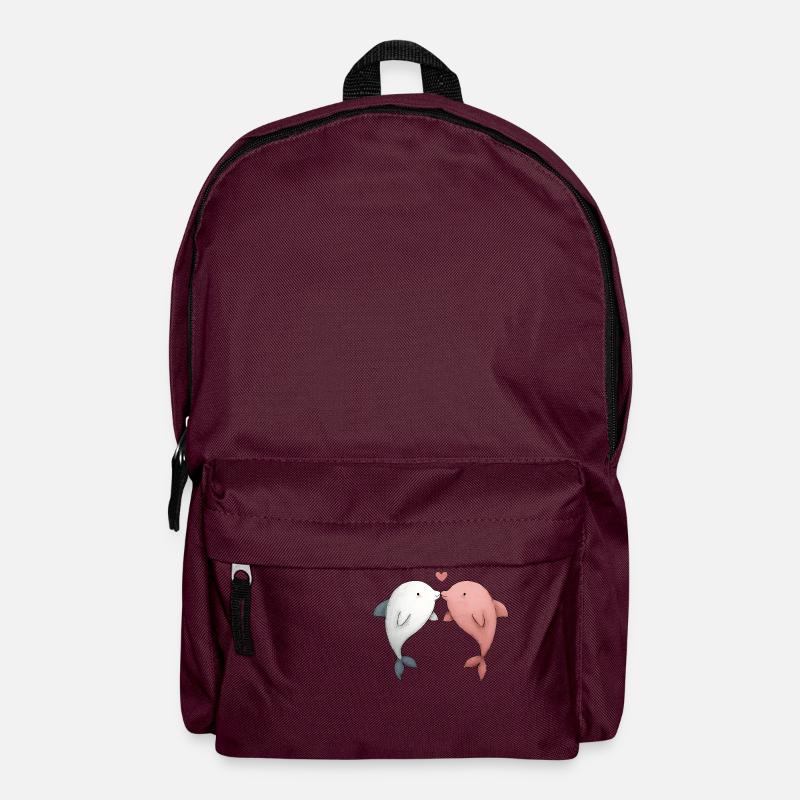 Dolphin Couple Boyfriend Girlfriend - Backpack - burgundy