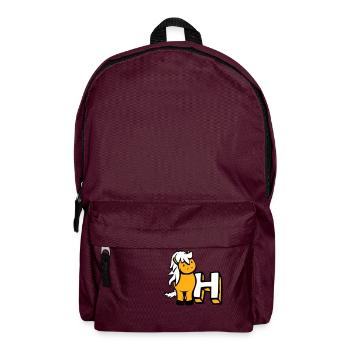 Horse H Horse Letter ABC English Learning School - Backpack - burgundy - Front