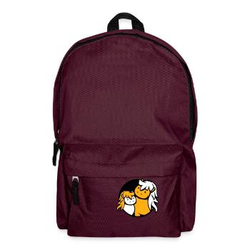 2 Mignon Chevaux Enfant Famille Maman Papa Maman Père - Sac à dos - bordeaux  - Devant