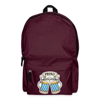 Prost! Bierkrüge Sticker Design - Rucksack - Burgunderrot - Vorne