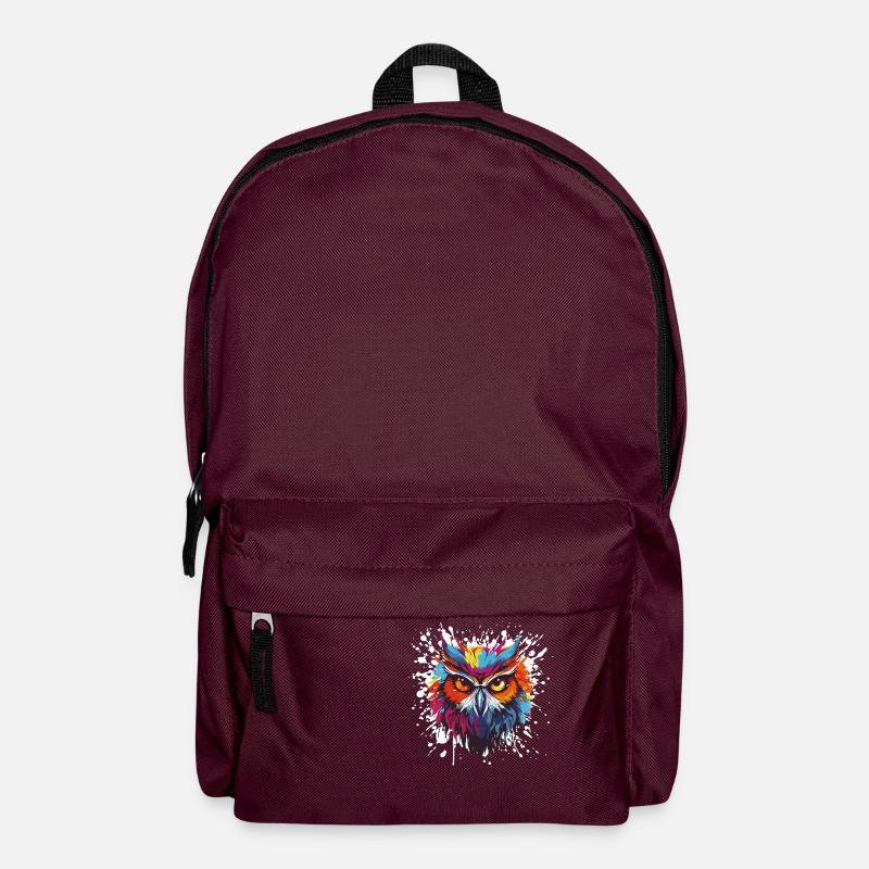 eule - Rucksack - Burgunderrot