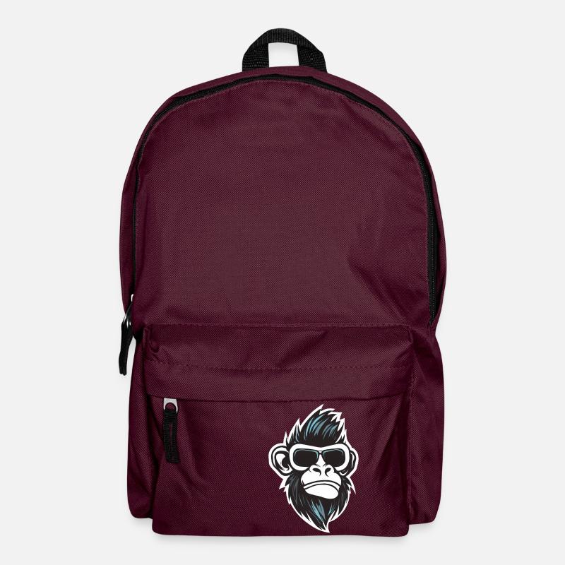 Cooler Affe - Rock and Roll mit Sonnenbrille - Rucksack - Burgunderrot