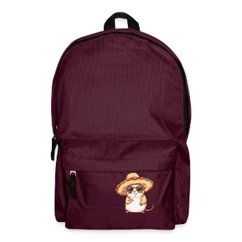 Hamster Funny Sombrero - Backpack - burgundy - Front