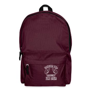 Dieser Typ braucht ein Bier - Rucksack - Burgunderrot - Vorne