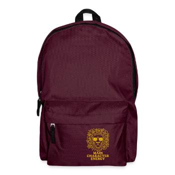 Main Character Energy - Löwe Sternzeichen Design - Rucksack - Burgunderrot - Vorne