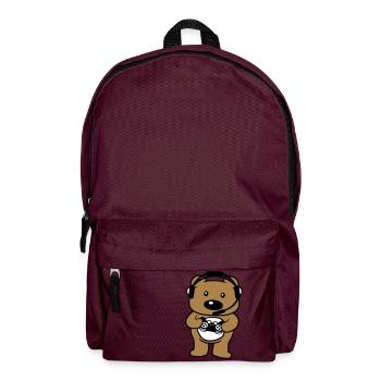 teddy gamer nerd controller konsole spielen spiele - Rucksack - Burgunderrot - Vorne