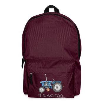 Lustiger Traktor Comic Cartoon Kinder - Rucksack - Burgunderrot - Vorne