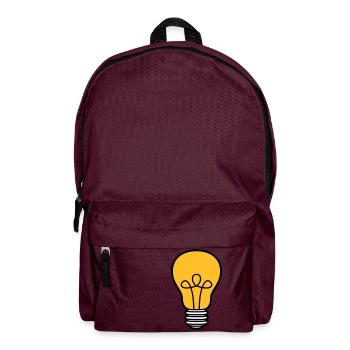 gluehbirne licht strom idee schlau ueberlegen loes - Rucksack - Burgunderrot - Vorne