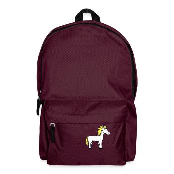 Pferd Süß Pony Fohlen Pferdemädchen Niedlich Comic - Rucksack - Burgunderrot - Vorne