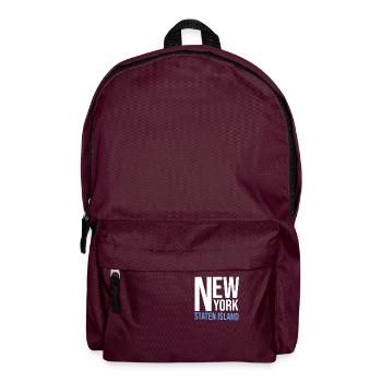 New York Staten Island Souvenir - Backpack - burgundy - Front