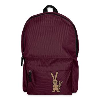 2 Hasen Kind versteckt Vater Zwei Kleinkind Mutter - Rucksack - Burgunderrot - Vorne