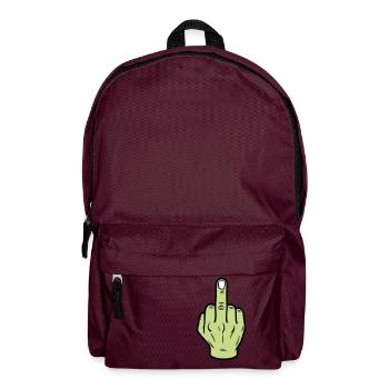 Middle Finger Hand Icon - Backpack - burgundy - Front