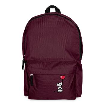 Maus + Ballon - Rucksack - Burgunderrot - Vorne