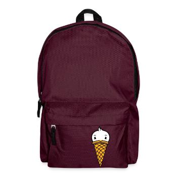 Vogel Eis Waffel Waffeleis Kugeln Eiscreme Eistüte - Rucksack - Burgunderrot - Vorne