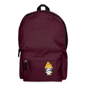 winter chick bird fun race run small sues - Backpack - burgundy - Front