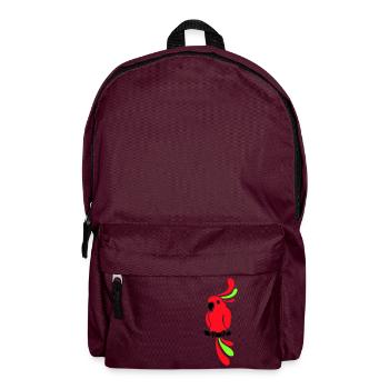 Papagei - bunt - Vogel - Rucksack - Burgunderrot - Vorne
