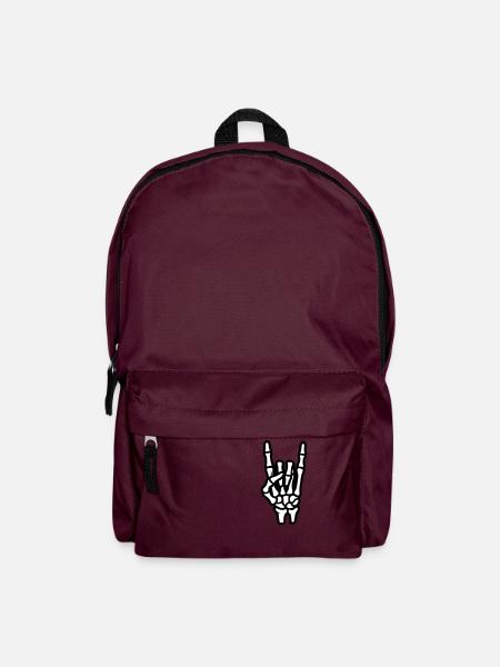 Hand Party Sign Skeleton - Backpack - burgundy