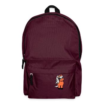 Horse Girl Female Cute Pretty Bow Woman - Backpack - burgundy - Front